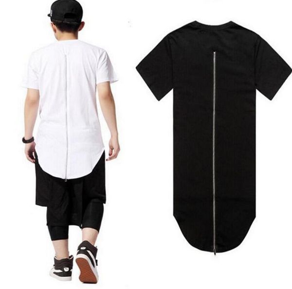 solid men's t-shirt back zipper fashion design long tee crew neck breathable hip hop male clothes summer t-shirts, White;black
solid men's t-shirt back zipper fashion design long tee crew neck breathable hip hop male clothes summer t-shirts, White;black
