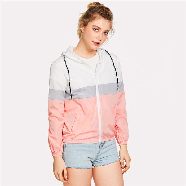 Regular SweatyRocks Color Block Elastic Waist Drawstring Jacket New Fashion Multicolor Zipper Woman Clothing Ladies Spring Jacket
Regular SweatyRocks Color Block Elastic Waist Drawstring Jacket New Fashion Multicolor Zipper Woman Clothing Ladies Spring Jacket