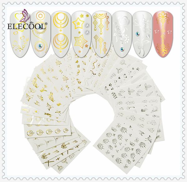 elecool 30pcs gold silver nail water sticker feather flower spider design decal nails decoration nail art manicure holographic, Black
elecool 30pcs gold silver nail water sticker feather flower spider design decal nails decoration nail art manicure holographic, Black