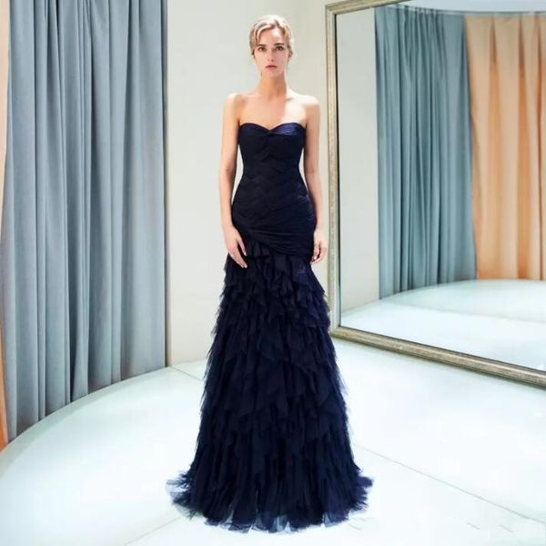 dark navy sweetheart ruffle evening dresses 2019 new tulle floor length tiered skirts long prom dresses corset back custom made, Black;red
dark navy sweetheart ruffle evening dresses 2019 new tulle floor length tiered skirts long prom dresses corset back custom made, Black;red