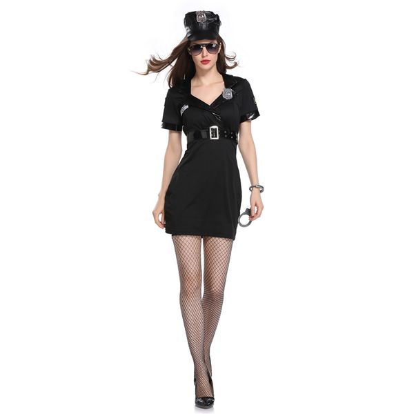 halloween woman costumes ladies short sleeve black female officer uniform party costume
halloween woman costumes ladies short sleeve black female officer uniform party costume