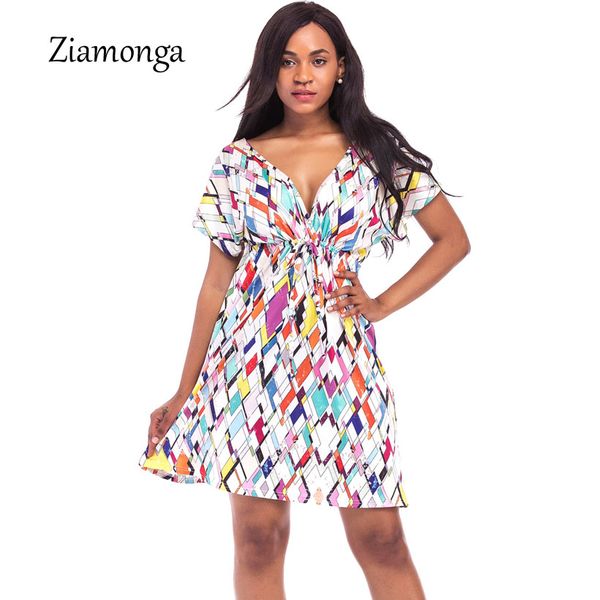 ziamonga women summer dress deep v-neck cap short sleeve wrap casual mini dress geometric print boho beach sundress, White;black
ziamonga women summer dress deep v-neck cap short sleeve wrap casual mini dress geometric print boho beach sundress, White;black