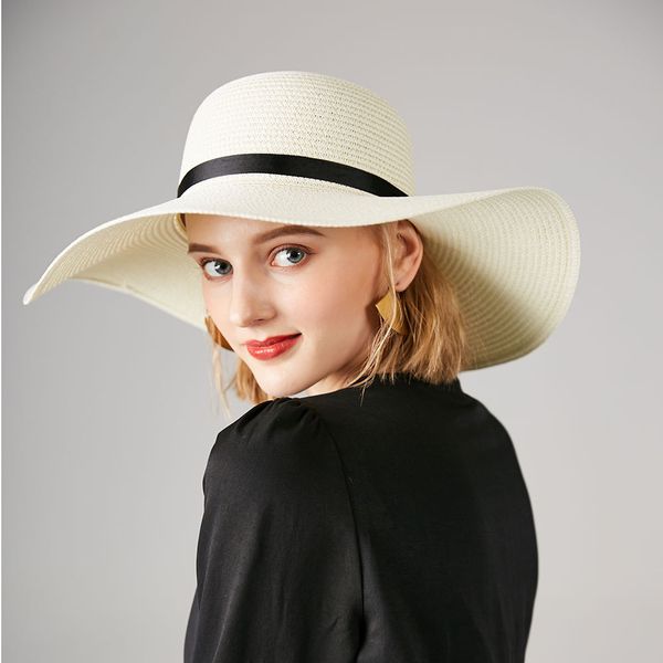 summer straw hat women big wide brim beach hat sun foldable sun block uv protection panama visor bone chapeu feminino, Blue;gray
summer straw hat women big wide brim beach hat sun foldable sun block uv protection panama visor bone chapeu feminino, Blue;gray