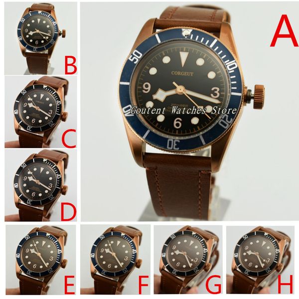 41mm corgeut coffee/black dial black or blue bezel sapphire glass copper coated case miyota automatic men's watch, Slivery;brown
41mm corgeut coffee/black dial black or blue bezel sapphire glass copper coated case miyota automatic men's watch, Slivery;brown