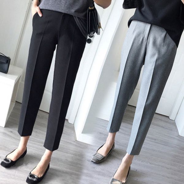 women's clothing 2018 was thin casual pants plus size pants straight nine points trousers feet harlan women, Black;white
women's clothing 2018 was thin casual pants plus size pants straight nine points trousers feet harlan women, Black;white