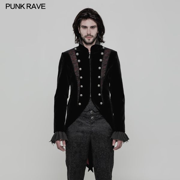 punk rave men's clothing gothic gorgeous velveteen red wine jacquard fabric wear the rope adjustable design short dress coat, Black
punk rave men's clothing gothic gorgeous velveteen red wine jacquard fabric wear the rope adjustable design short dress coat, Black