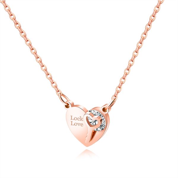 rose gold color love lock necklaces for women stainless steel heart/key chokers pendants & necklaces female jewelry gx1387, Silver
rose gold color love lock necklaces for women stainless steel heart/key chokers pendants & necklaces female jewelry gx1387, Silver
