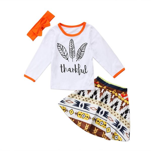 2018 new fashion infant baby girls thanksgiving clothes outfit long sleeve letter print t-shirt short skirt headband 3pcs 6m-3t, White
2018 new fashion infant baby girls thanksgiving clothes outfit long sleeve letter print t-shirt short skirt headband 3pcs 6m-3t, White
