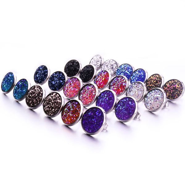 12mm stainless steel faux druzy drusy stud earrings resin bright stud earrings, Golden;silver
12mm stainless steel faux druzy drusy stud earrings resin bright stud earrings, Golden;silver