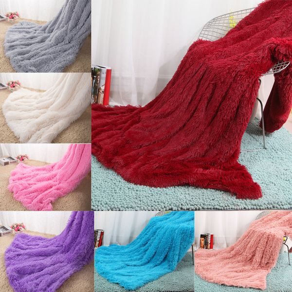 

160*200cm and 130*160cm super soft long shaggy fuzzy fur faux fur warm elegant cozy with fluffy sherpa throw blanket