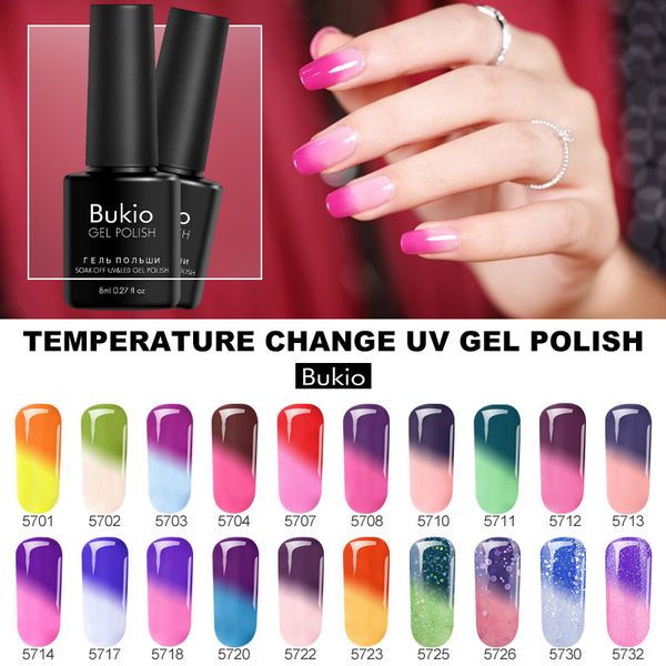 bukio nail gel varnish manicure kits temperature change uv gel nail polish chameleon smalto semi permanente unghie design, Red;pink 
bukio nail gel varnish manicure kits temperature change uv gel nail polish chameleon smalto semi permanente unghie design, Red;pink