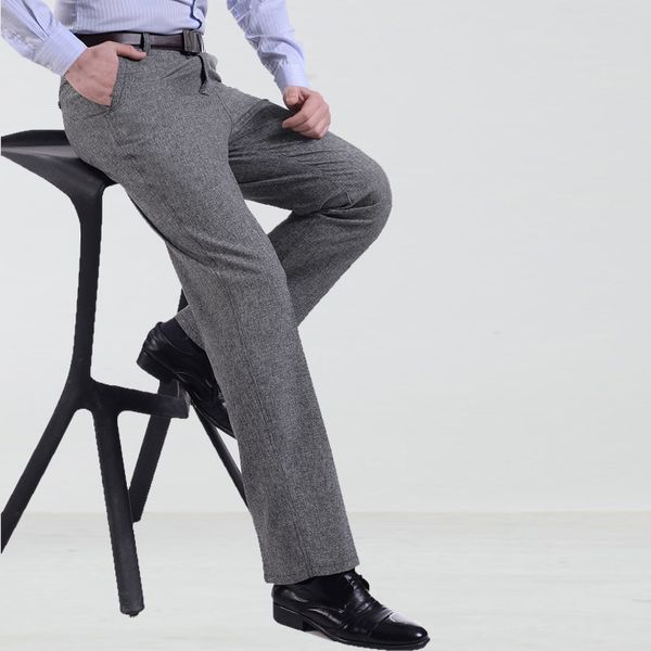#2840 summer thin formal pants for men high waist straight suit pants plus size, Black
#2840 summer thin formal pants for men high waist straight suit pants plus size, Black