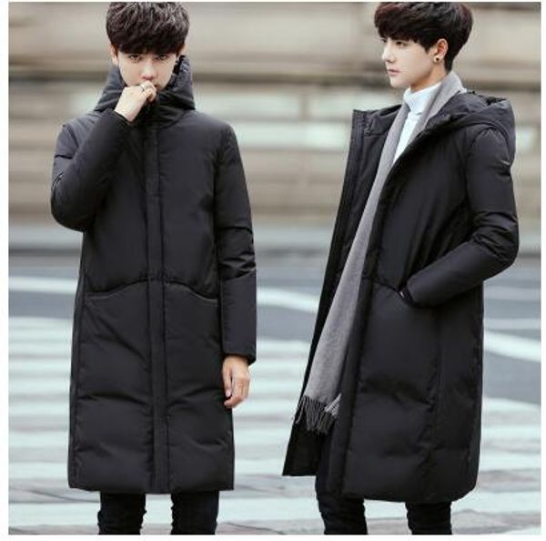 winter jackets men's long section 2018 new thickening youth students slim korean version outerwear down coat parkas jacket, Black 
winter jackets men's long section 2018 new thickening youth students slim korean version outerwear down coat parkas jacket, Black