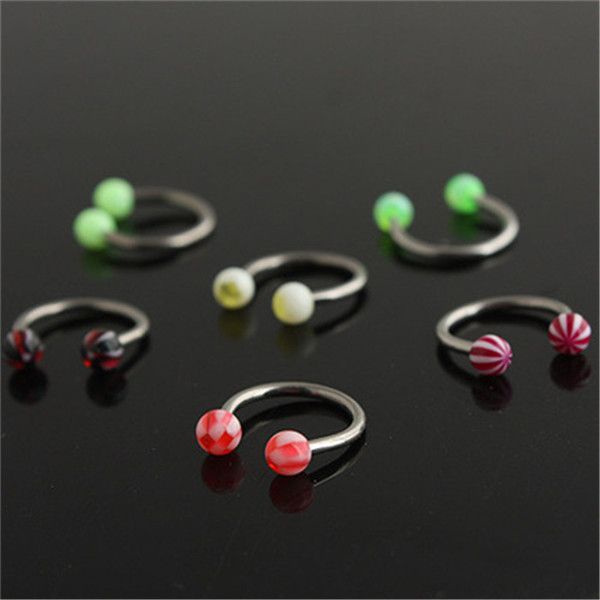 random color acrylic candy color double ball belly button ring for women pircing surgical steel navel piercing body jewelry, Silver
random color acrylic candy color double ball belly button ring for women pircing surgical steel navel piercing body jewelry, Silver