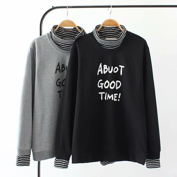 gray & black two false pieces sweatshirt femme 2018 autumn letter print oversized hoodies turtleneck women pullovers 4xl
gray & black two false pieces sweatshirt femme 2018 autumn letter print oversized hoodies turtleneck women pullovers 4xl