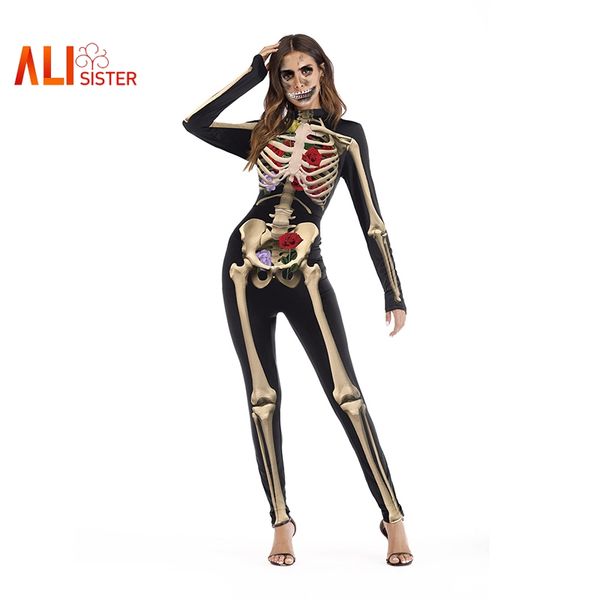 alisister women's jumpsuits rose skull skeleton printed rompers hip hop bodycon jumpsuit halloween clothing femme playsuits, Black;white
alisister women's jumpsuits rose skull skeleton printed rompers hip hop bodycon jumpsuit halloween clothing femme playsuits, Black;white