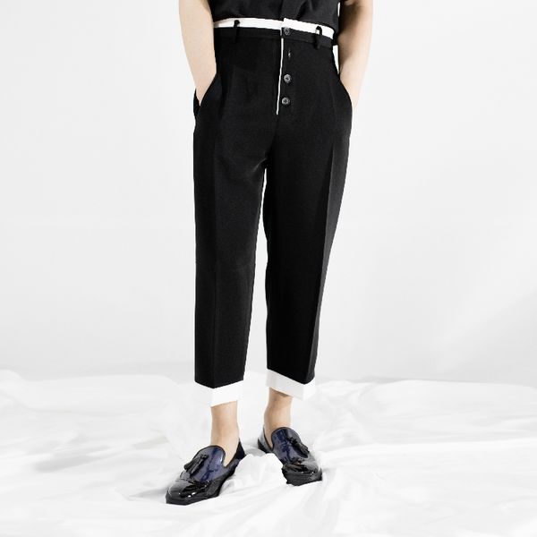 self-made spring new style men's loose trousers straight tube splicing design wide leg trousers leisure pants. s-6xl, Black
self-made spring new style men's loose trousers straight tube splicing design wide leg trousers leisure pants. s-6xl, Black