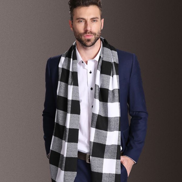 

new 2018 new europe fashion shawl scarves men winter warm tartan scarf business sjaal plaid modal wraps bufanda foulard, Blue;gray