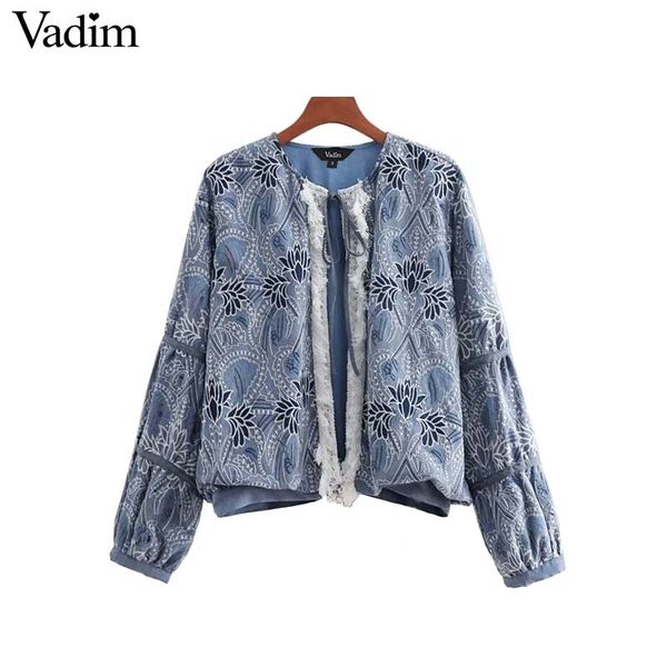 20187 vadim women vintage floral embroidery jacket coat tassels bow tie long sleeve pleated coats female casual outerwear ca028, Black;brown
20187 vadim women vintage floral embroidery jacket coat tassels bow tie long sleeve pleated coats female casual outerwear ca028, Black;brown