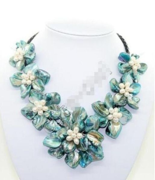 charm mother of pearl shell handmade pearl crystal 7flower pendant necklace 18", Silver
charm mother of pearl shell handmade pearl crystal 7flower pendant necklace 18", Silver