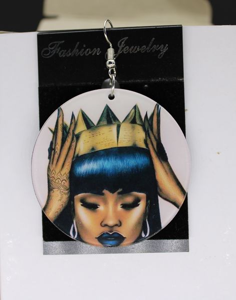 African Print 2 Sided Acrylic Earring Charms Colorful Printing Crown African Women Black Queen 5cm 10prs/lot
African Print 2 Sided Acrylic Earring Charms Colorful Printing Crown African Women Black Queen 5cm 10prs/lot