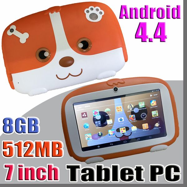 

2018 kids brand tablet pc 7" 7 inch quad core children tablet android 4.4 allwinner a33 google player 512mb ram 8gb rom