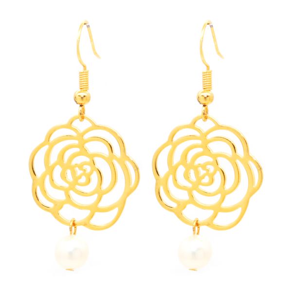 the latest design freshwater pearl earrings 14k gold rose flower hollow pierced earrings women fashion jewelry, Silver
the latest design freshwater pearl earrings 14k gold rose flower hollow pierced earrings women fashion jewelry, Silver