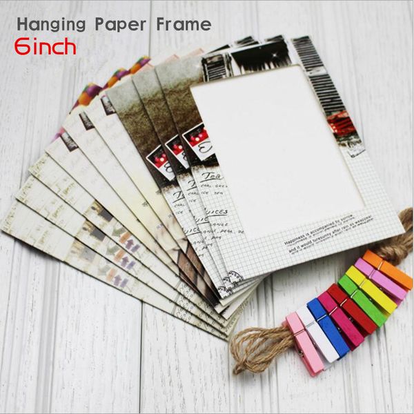 1 set 9 boxes 6inch beautiful times paper p frame home decor wall picture section hanging rope with wooden clip
1 set 9 boxes 6inch beautiful times paper p frame home decor wall picture section hanging rope with wooden clip
