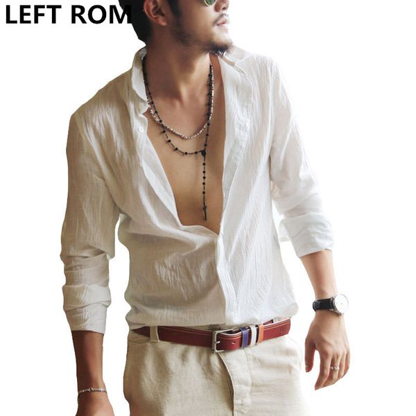 left rom stylish men fall slim fit leisure flax long sleeve shirts/men lapels high-grade pure color cotton linen casual shirts, White;black
left rom stylish men fall slim fit leisure flax long sleeve shirts/men lapels high-grade pure color cotton linen casual shirts, White;black