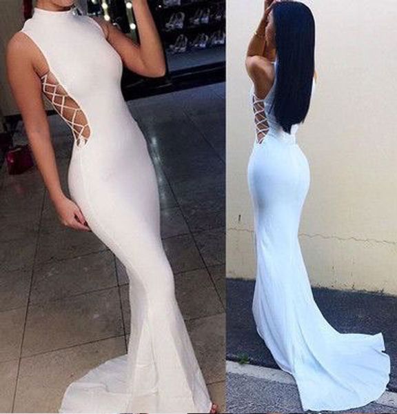 selling high neck mernaid white prom dresses evening dresses criss cross under 100, Red
selling high neck mernaid white prom dresses evening dresses criss cross under 100, Red