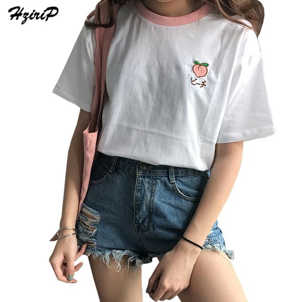 hzirip 2018 summer t shirt women ulzzang cute fruit embroidery girls hit color short sleeve cotton loose tee shirt femme, White
hzirip 2018 summer t shirt women ulzzang cute fruit embroidery girls hit color short sleeve cotton loose tee shirt femme, White