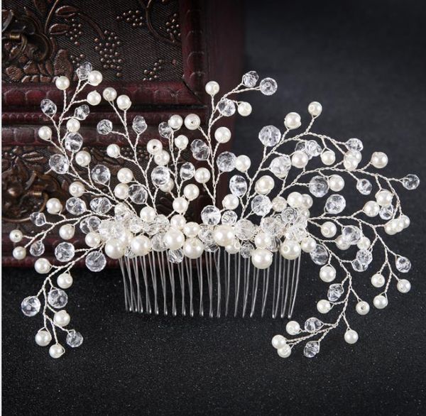 crystal comb, white pearl headwear, wedding dress accessories, bridal ornaments, bridal ornaments, Silver
crystal comb, white pearl headwear, wedding dress accessories, bridal ornaments, bridal ornaments, Silver