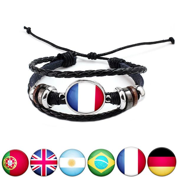2018 world cup soccer sports bracelet 10 national flags charm black braided leather adjustable bangle for women&men fashion fans jewelry, Golden;silver
2018 world cup soccer sports bracelet 10 national flags charm black braided leather adjustable bangle for women&men fashion fans jewelry, Golden;silver