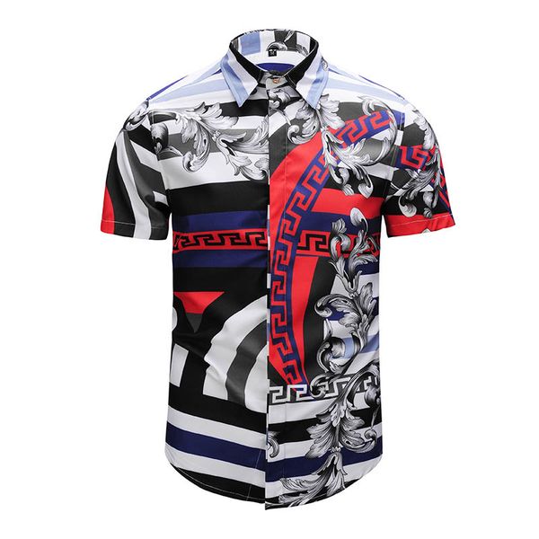 ag 2018 fashion wave of men floral print colour mixture luxury casual harajuku shirts short sleeve men's medusa shirts, White;black
ag 2018 fashion wave of men floral print colour mixture luxury casual harajuku shirts short sleeve men's medusa shirts, White;black
