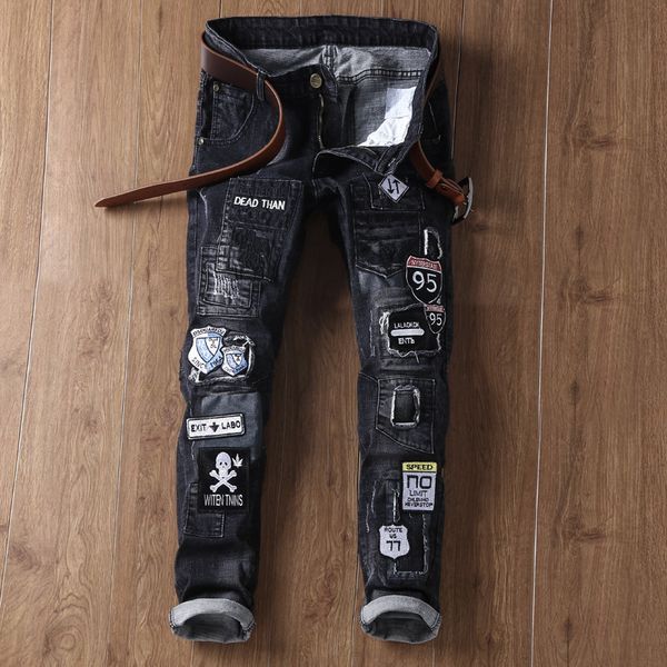 men jeans hip hop patchwork print number casual men denim jeans spliced retro embroidery washed male vintage, Blue
men jeans hip hop patchwork print number casual men denim jeans spliced retro embroidery washed male vintage, Blue
