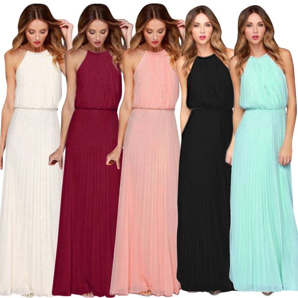 long dress 2018 a-line sparkly beaded crystals sleeveless ankle-length chiffon women formal gowns evening party dress, White;black
long dress 2018 a-line sparkly beaded crystals sleeveless ankle-length chiffon women formal gowns evening party dress, White;black