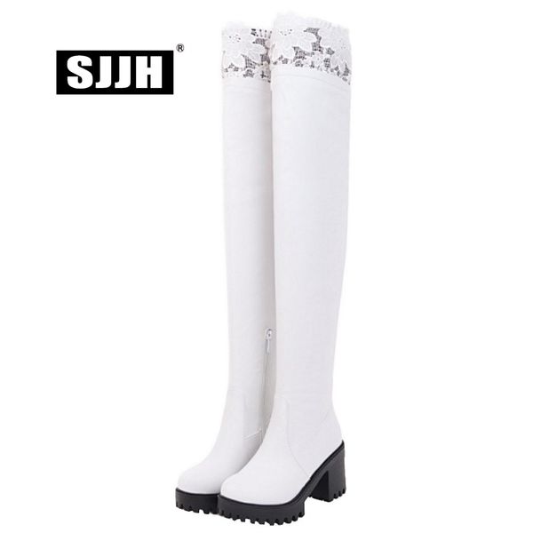 sjjh women long riding boots with round toe chunky zip embroider over-the-knee boots fashion sweet casual shoes large size q436, Black
sjjh women long riding boots with round toe chunky zip embroider over-the-knee boots fashion sweet casual shoes large size q436, Black