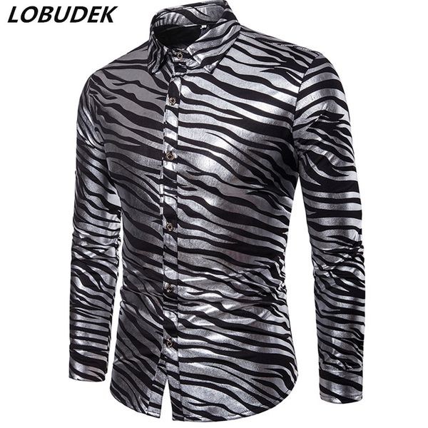 2018 european style autumn winter men's casual shirts 3 colors printed shirt zebra striped long sleeve shirts male slim clothing, White;black
2018 european style autumn winter men's casual shirts 3 colors printed shirt zebra striped long sleeve shirts male slim clothing, White;black