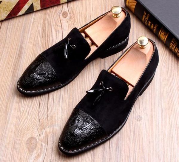 send 2018 spring and autumn new style fashion korean pointed end suede men's shoes, Black
send 2018 spring and autumn new style fashion korean pointed end suede men's shoes, Black