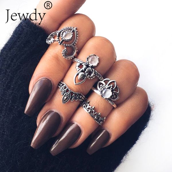 5pcs retro opal rings set for women bohemian silver color crown lotus animal flower crystal knuckle ring fashion accessories, Golden;silver
5pcs retro opal rings set for women bohemian silver color crown lotus animal flower crystal knuckle ring fashion accessories, Golden;silver