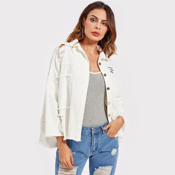 casual female patch back distressed jacket autumn jeans jacket women lapel denim long sleeve single breasted jacket coat outerwear, Black;brown
casual female patch back distressed jacket autumn jeans jacket women lapel denim long sleeve single breasted jacket coat outerwear, Black;brown
