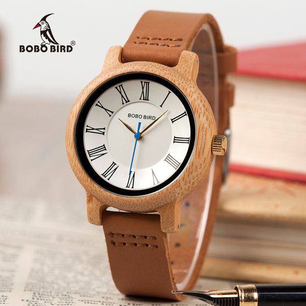 bobo bird lovers watches leather strap bamboo wooden quartz wristwatches timepieces for men and women in gift watch box, Slivery;brown
bobo bird lovers watches leather strap bamboo wooden quartz wristwatches timepieces for men and women in gift watch box, Slivery;brown