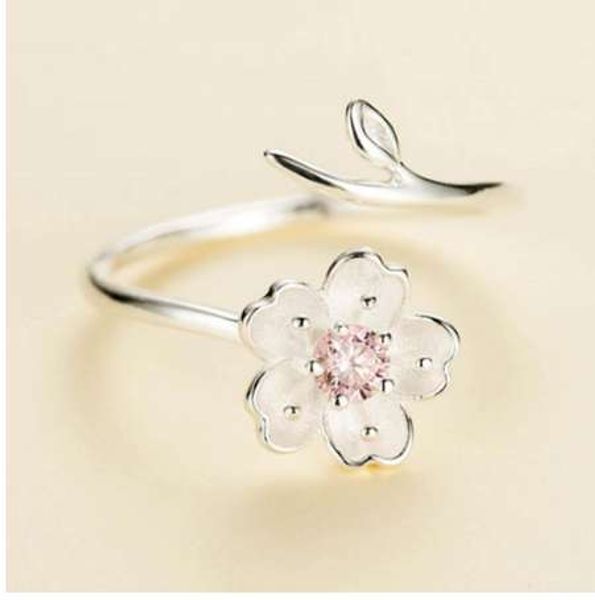 new arrivals cherry blossoms flower rings 925 sterling silve for women female adjustable size ring fashion jewelry, Silver
new arrivals cherry blossoms flower rings 925 sterling silve for women female adjustable size ring fashion jewelry, Silver