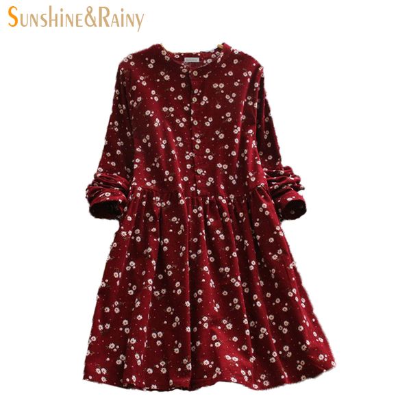 2017 japanese korean style long sleeved autumn fall all match fashion small flowers print floral fashion corduroy woman dress, White;black
2017 japanese korean style long sleeved autumn fall all match fashion small flowers print floral fashion corduroy woman dress, White;black
