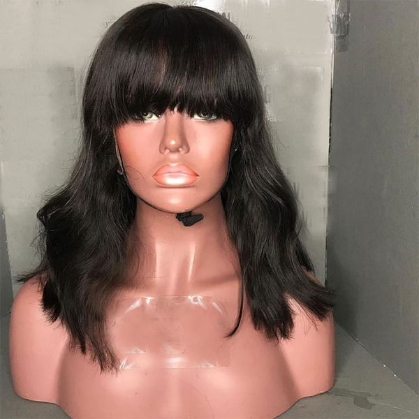 pre plucked natural wave full lace human hair bob wigs with bangs 150% density lace front wigs short bob cut for black women, Black;brown
pre plucked natural wave full lace human hair bob wigs with bangs 150% density lace front wigs short bob cut for black women, Black;brown
