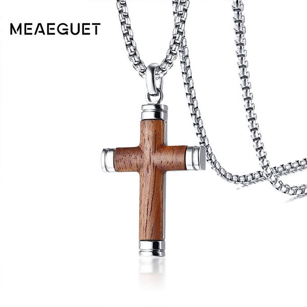 vintage necklace for men punk rock rosewood crucifix cross pendant stainless steel chains male collares collier gifts 24, Silver
vintage necklace for men punk rock rosewood crucifix cross pendant stainless steel chains male collares collier gifts 24, Silver