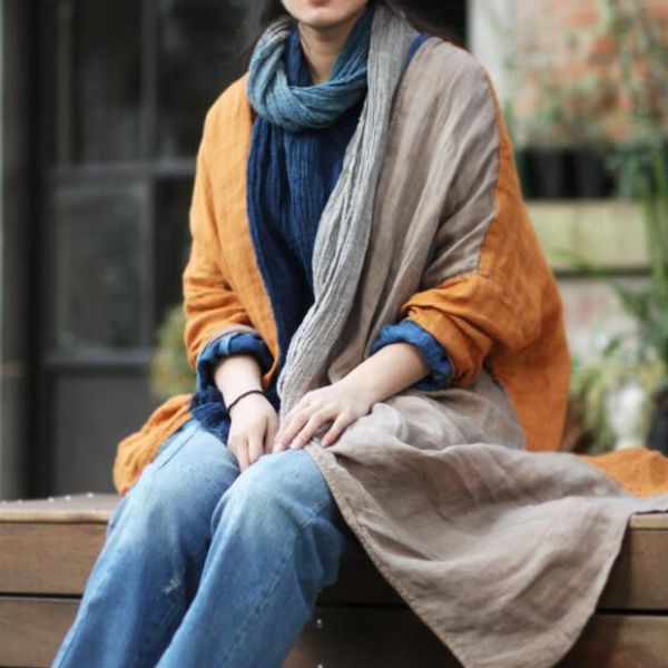 ethnic ultra loose long color block patchwork double layers linen women cardigan coat, spring autumn vintage street outwear, Tan;black
ethnic ultra loose long color block patchwork double layers linen women cardigan coat, spring autumn vintage street outwear, Tan;black