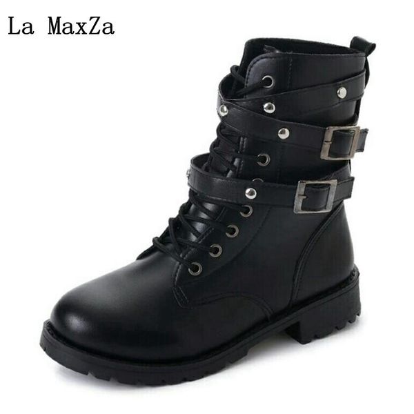 la maxza women locomotive boots fashion lady vintage combat army punk goth ankle casual boots biker pu female short lace up boot, Black
la maxza women locomotive boots fashion lady vintage combat army punk goth ankle casual boots biker pu female short lace up boot, Black