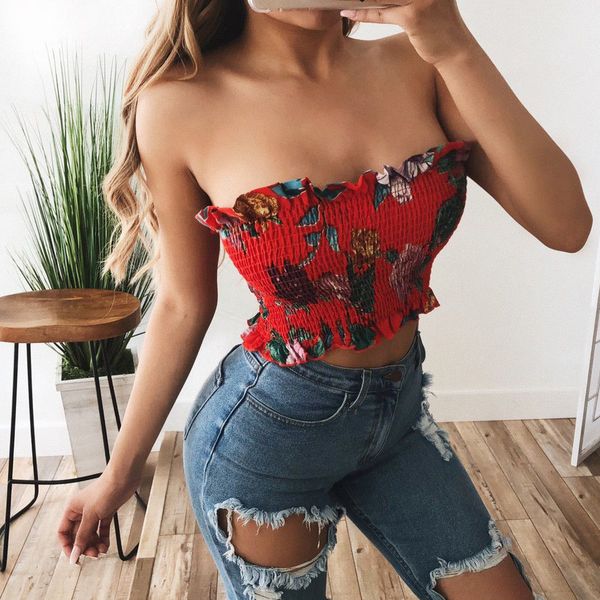 women's tanks & camis women off shoulder bralette tube strapless bandeau crop floral print elastic shirt, White
women's tanks & camis women off shoulder bralette tube strapless bandeau crop floral print elastic shirt, White