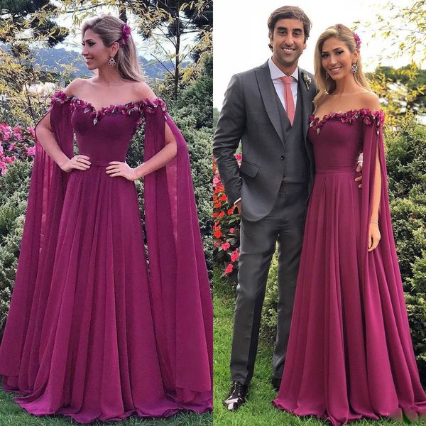 grape chiffon evening dresses off shoulder long sleeves floral applique party prom dress floor length, Black;red
grape chiffon evening dresses off shoulder long sleeves floral applique party prom dress floor length, Black;red